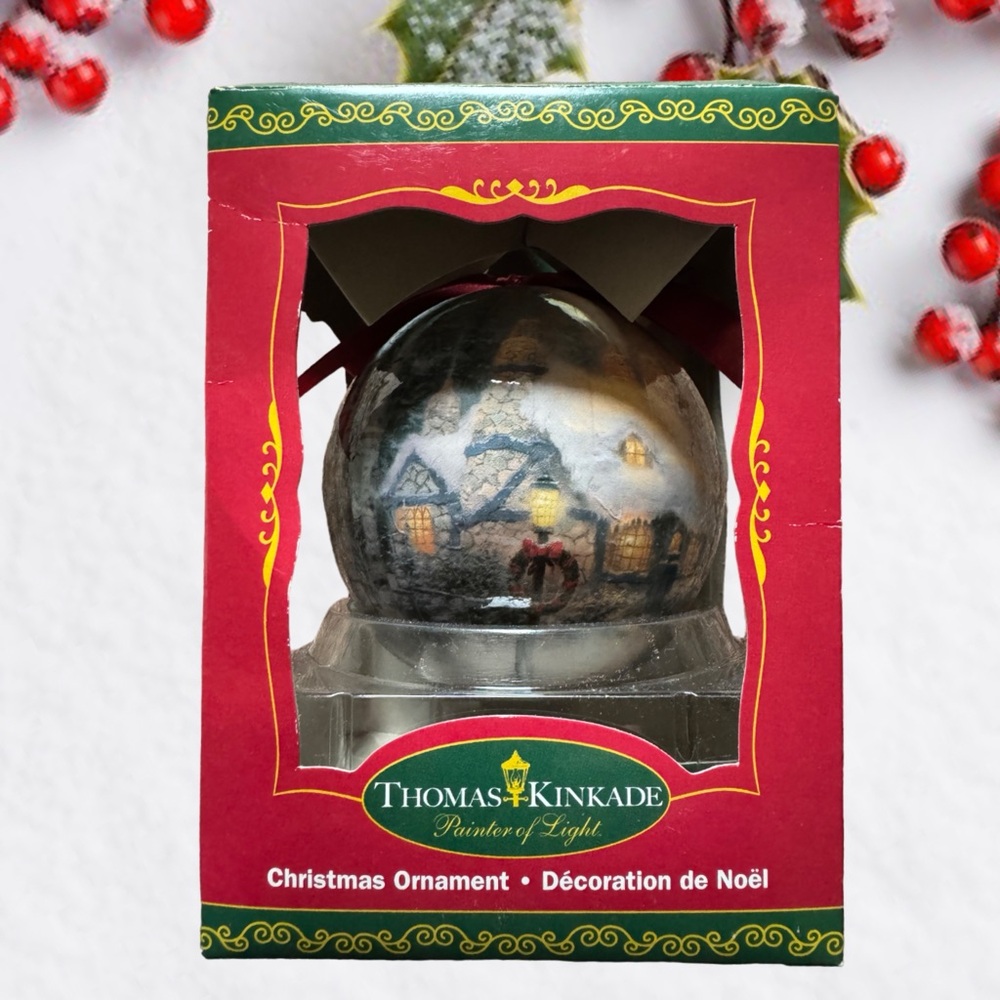 NEW RARE‼️ 1993 Thomas Kinkade Vintage “Stonehearth Hutch” Ornament